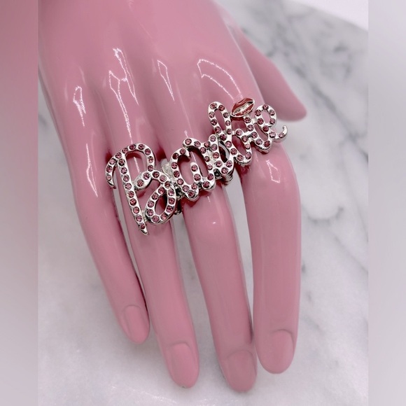 Barbie Pink Crystal Ring Multi Colored Crystals with Stretch Comfort Band - Picture 1 of 6